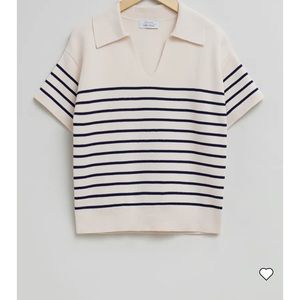 NWT Open collar short sleeve sweater